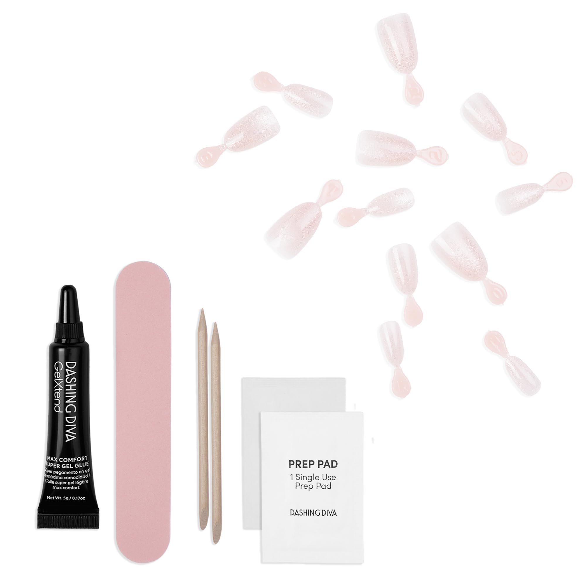 Dashing Diva GelXtend Design & Removal Kit - Nail Tips & Magic Off+ Remover - Acrylic Nails with LED Glue - Lasts Up to 14 Days - Press On Remover with Niacinamide and Castor Oil - Ballet Beauty - Image 3