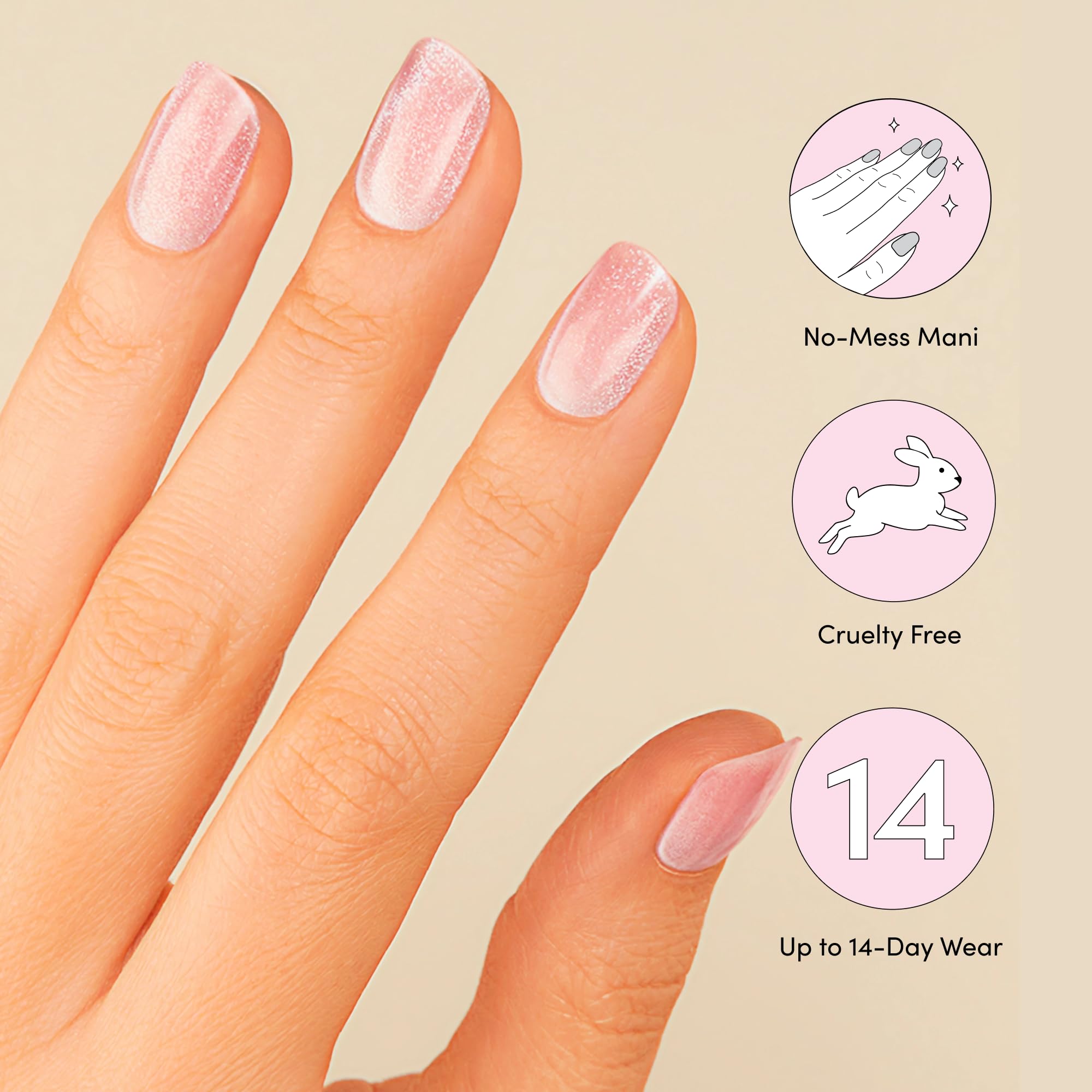 Dashing Diva Glaze Effects Nail Strip Set - Ballerina Blush - Long Lasting, Chip Resistant, Semi-Cured Gel Nails - 4-Piece Manicure Set with 32 Strips - Image 4