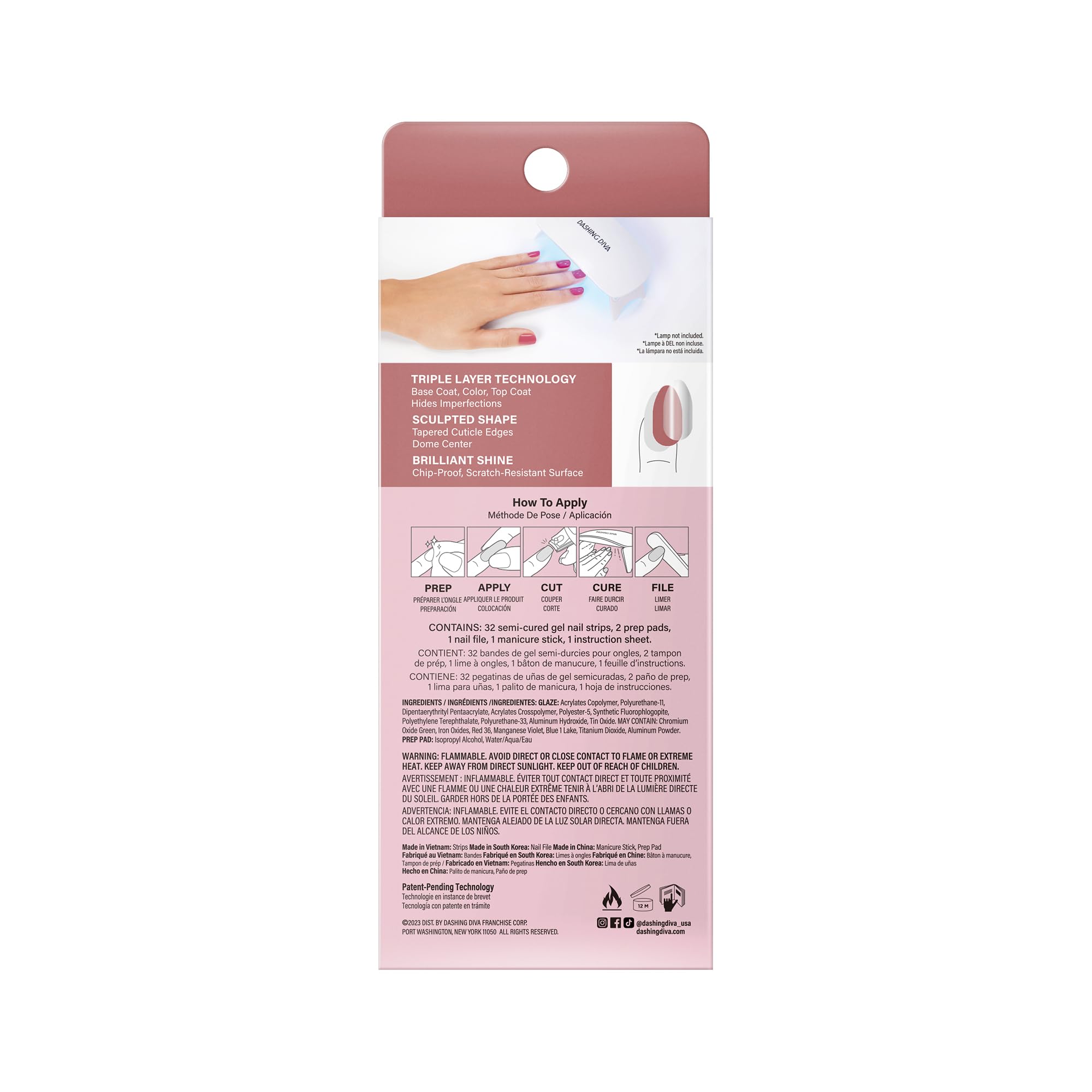 Dashing Diva Glaze Nail Strips - Jelly Glaze | Works with Any LED Nail Lamp | Long Lasting, Chip Resistant, Semicured Gel Nail Strips | Contains 34 Salon Quality Nail Wraps, 2 Prep Pad, 1 Nail File - Image 5