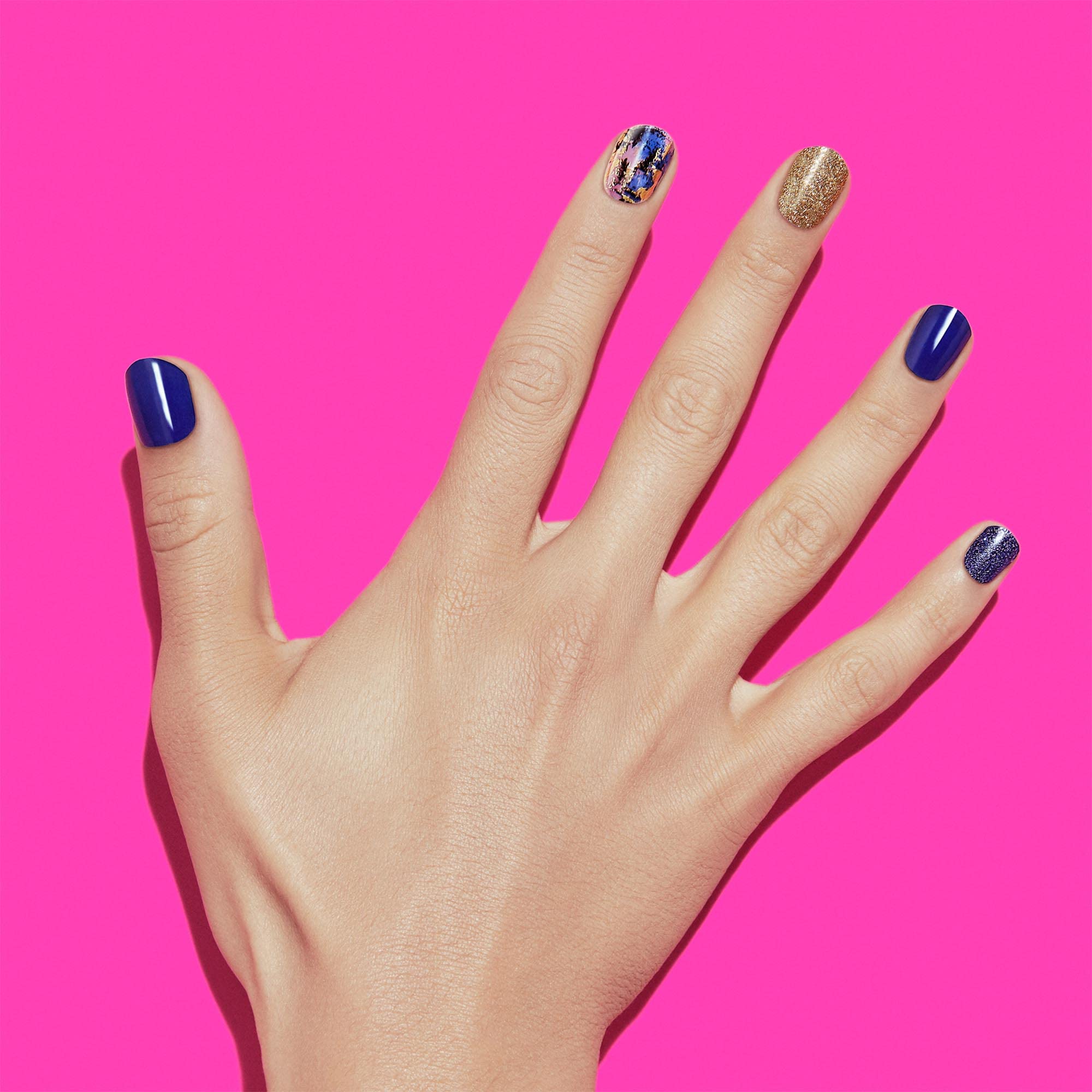 Dashing Diva Gloss Nail Strips - Blue Vixon | UV Free, Chip Resistant, Long Lasting Gel Nail Stickers | Contains 32 Nail Wraps, 1 Prep Pad, 1 Nail File - Image 4